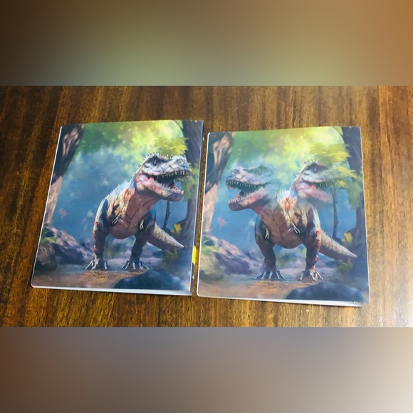 2PK Dinosour Fashion 3-ring Binder 3D look multi color.10in X11.5 in - Picture 2 of 6